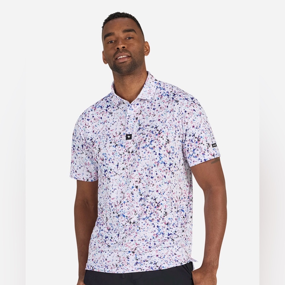 Bad Birdie Paint Splatter Golf Polo